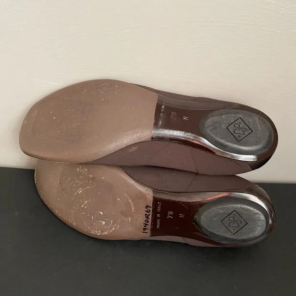 DONALD J PLINER Couture HALO Cap Toe Ballet Flats Leather Brown Size 7.5 Narrow - Picture 9 of 10